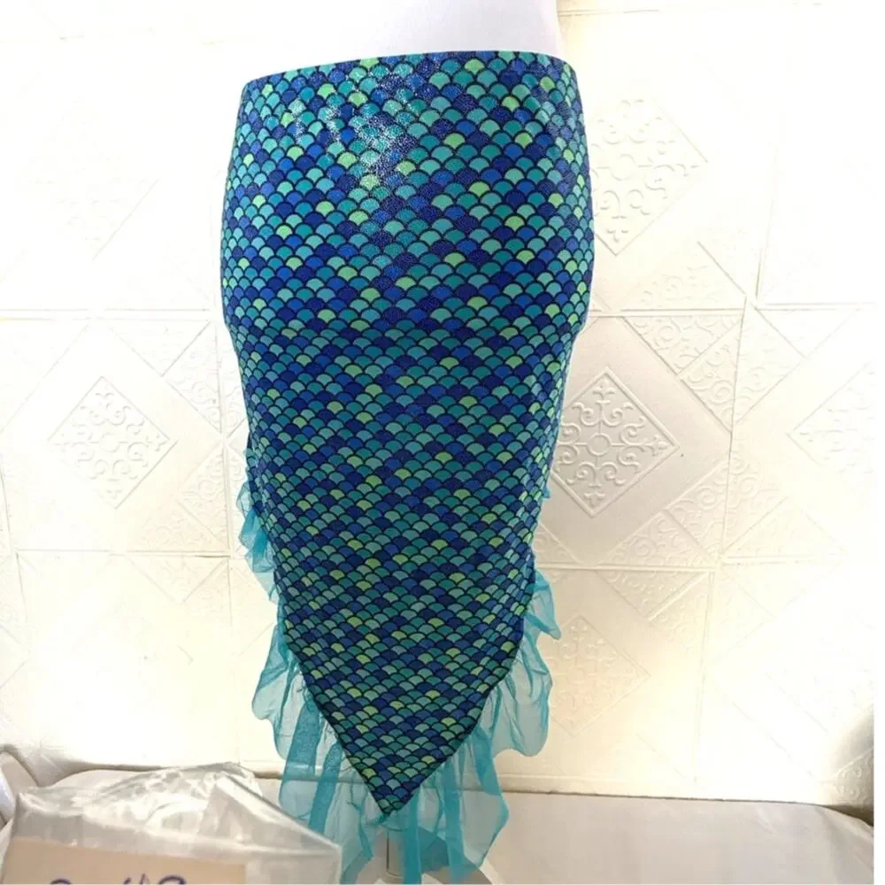 SKU3049 Wonder Nation Girls' Blue & Teal Scale Mermaid Costume Skirt Size 2XL 18